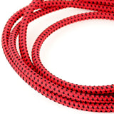 Rood-zwart textiel elektrisch strijkijzersnoer - bicolor strijkijzersnoer voor industriële lamp