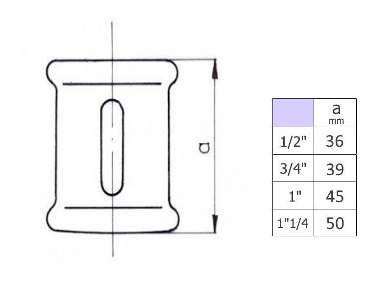 Mof Rechts/Links FF zwarte gietijzer