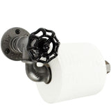 dérouleur papier toilette vintage avec volant noir en metal